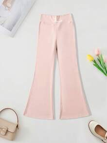 Quần ống loe cho bé gái, quần ống ôm dáng thường ngày, quần ống loe họa tiết cá mập hình thỏ, quần legging yoga thể thao ôm dáng cho trẻ em. - Hồng - Xem 4