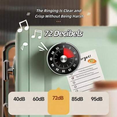 Kitchen Timers For Cooking, Chef Cooking Timer Clock With Loud Alarm,100% Mechanical Desk Timer - No Batteries Required - Magnetic Backing, Exquisite Stainless Steel Body - Countdown Egg Timers For Kitchen