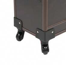 SanBouSi Coffee Rolling Makeup Train Case For Artist Beauty Trolley Rectangular Cosmetic Organizer Box Makeup Train Case - Coffee - View 8