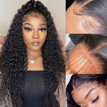 40 Inch Kinky Curly Wig Human Hair 13x4 Lace Front Wigs 200 Density Glueless Wigs Human Hair Pre Plucked 5x5 Glueless Brazilian Jerry Curly Wig Lace Frontal Wigs For Women Virgin Human Hair - Natural Black - 查看 7