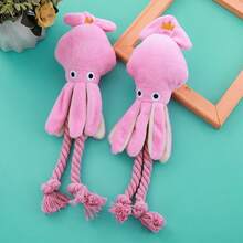 Squid & Puppy Pet Dog Chew Stick, Cute Pink, Teeth Cleaning, Pet Doll Octopus Plush Doll, Pet Supplies BB Small Cute Braided Rope Doll Squeaky Dog Doll - Multicolor - View 5
