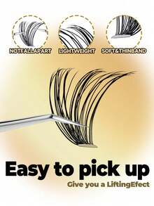 Libro de pestañas postizas de efecto alado y voluminoso, kit de 640 pestañas postizas falsas en 8/10/12/14/16 mm, ligeras y sedosas hechas a mano con puntas afiladas, imprescindible para ojos de gato, glamour, fiestas, banquetes y citas nocturnas, 20D/40D/60D/80D - Negro - Ver 3