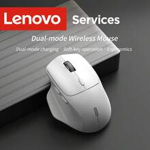 Lenovo Chuột không dây, chuột sạc kép, kết nối 2.4G/Bluetooth, chuột chơi game thiết kế công thái học, chất liệu thân thiện với da, cầm nắm thoải mái, đa năng dùng cho văn phòng, nhà, chơi game, tương thích với nhiều thiết bị, thời lượng pin dài. - trắng - Xem 9
