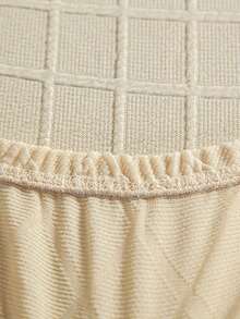 Diamond Lattice Pattern Dining Chair Slipcover White 12x12x1centimeter - Beige - View 4