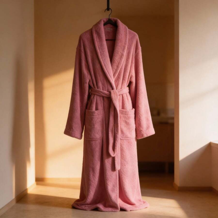 100% Cotton Bathrobe – S, M, L & XL Size Options – Soft, Highly Absorbent & Breathable Terry Fabric – Comfortable Everyday & Spa Use – Durable, Premium Quality Craftsmanship – Made In Turkey - Baby Pink - View 1