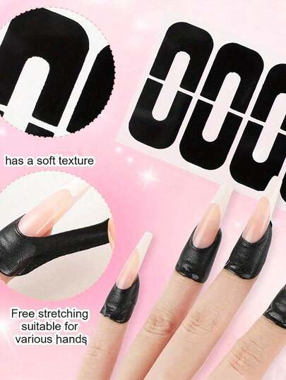 10/20/100pcs U-Shaped Nail Polish Protector Film, Disposable Nail Polish Overflow Stickers, Nail Tech Supplies, Nail Stickers, Nail Polish Accessories