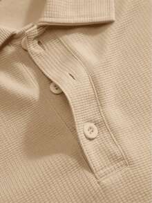 Men's 2-Piece Set: Long Sleeved Shirt And Drawstring Pants - Refreshing, Comfortable, Breathable - 卡其色 - 查看 4