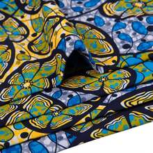 African Fabric 100% Cotton Ankara Wax Print Fabric 6 Yards Cloth For Party Dress - ColorA - 查看 3