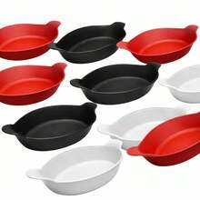 Set Of 10 Matte Plastic Boat-Shaped Appetizer Dishes (600ml) For Snack Bars And Restaurants - Yellow - View 5