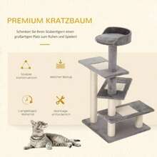 Cat Tree, Play Tree, Cat Scratching Post With Stairs, 5 Levels, Beige/Grey, 48.5 X 48.5 X 100 Cm (L X W X H) - Beige - View 5
