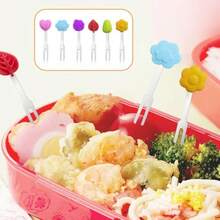 Tenedores de frutas para niños 6 tenedores de frutas de acero inoxidable reutilizables mini tenedores de postre se pueden utilizar para frutas ensaladas postres queso - Azulverdeamarillorosaprpurarojo - Ver 5