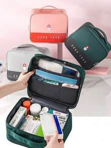 大容量便携式药品收纳袋，带提手，适合家庭使用，可放置于卧室、浴室、办公室、书桌等场所。 - 彩色 - 查看 4