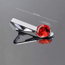 1个彩色满月图案玻璃圆顶领带夹男士领带配件