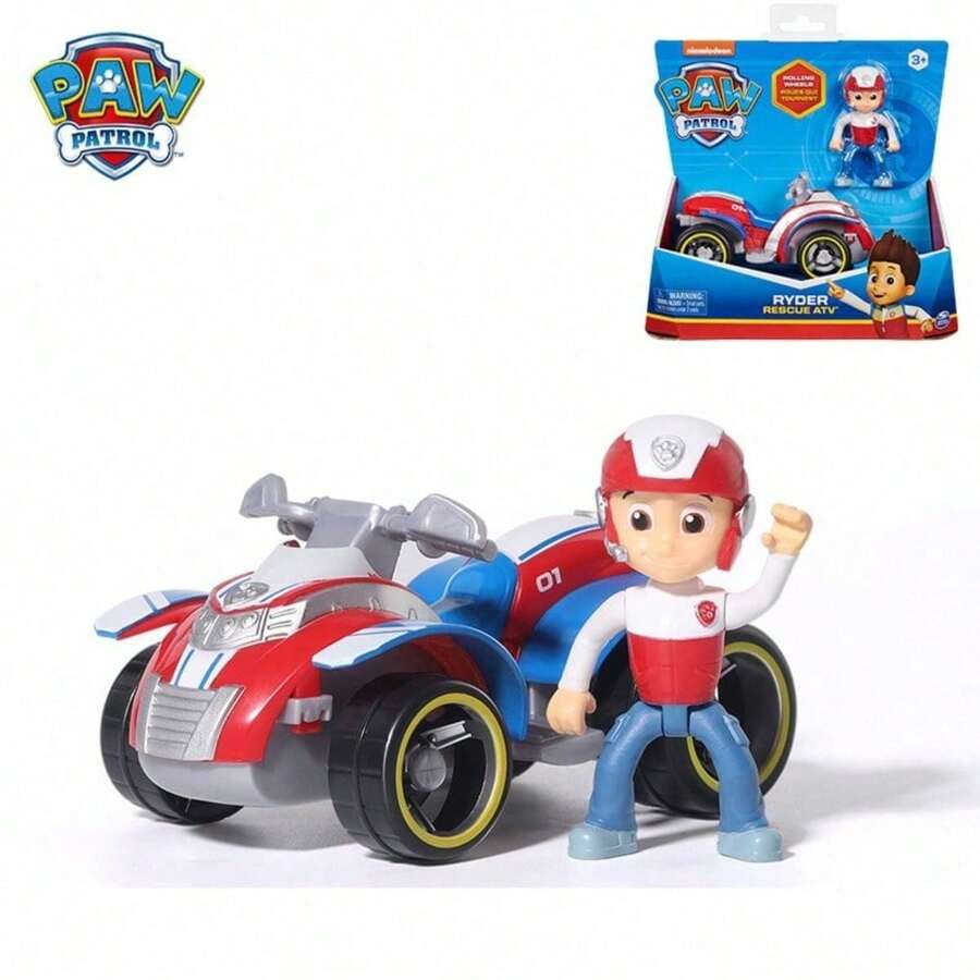 Spin Master Oficjalnie licencjonowane pojazdy ratownicze Psiego Patrolu – 10 zestawów postaci + ciężarówki – zestaw prezentowy dla dzieci w wieku 3+ lat - ​Wóz patrolowy + Ryder​ - Zobacz 1