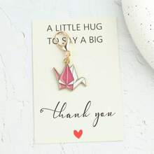 1pc/2pcs Origami Crane Keychain Pendant, Minimalist Design, Comes With Thank You Card, Decor For Bags, Handbags, Great Gift For Friends, Partners, Classmates - Multicolor - View 6