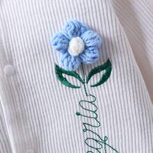 Autumn/Winter Baby Girls' Round Neck Patchwork Embroidered Letter Long Sleeve Romper - White - View 4