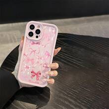 1pc Funda de Teléfono Moderna y Elegante, Funda de Teléfono Mate Suave con Lazo Rosa para Chicas, Compatible con iPhone 17 16 15 14 13 12 11 Pro Max AIR 14 15 16 Plus XS XR X 8 7 SE 2020, Funda Protectora de Diseñador para Mujeres - 1 pieza - Ver 4