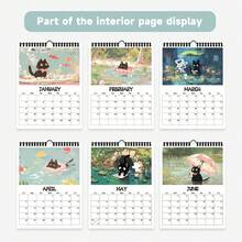 1本2026年挂历，可爱治愈系黑猫系列挂历，12种不同精美图案，2026年挂历，月度计划表，生日、圣诞节、新年完美礼物，包含美国标准版 - 單件 - 查看 5