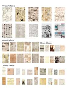 Memory Post Office Vintage Scrapbook Kit - 100pcs Journaling Supplies For DIY Collage, Decorative Stickers & Background Papers - BQ961-morning Old Newspaper - View 7