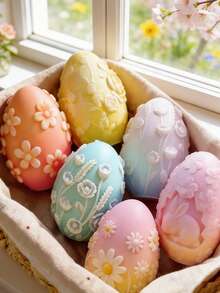 1个精美复活节兔子硅胶模具 - 耐用/耐热，适用于树脂/石膏/肥皂，复活节/各种节日礼物（母亲节/儿童节）硅胶模具 - 白色 - 查看 1