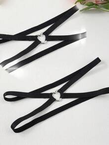 1/2pcs Sexy Women Heart Shaped Thigh Garter, Elastic Criss-Cross Leg Harness, Lingerie Suspender Accessory, Halloween, Valentine's Day Thigh Chain, Body Chain, Sexy Lingerie Accessory - one-size - View 13