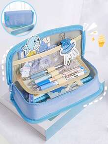 1 Stück großer Klapptop Stifteetui, geeignet für Büro, Schule, Jugendliche, Mädchen, Frauen, neue süße Stiftetasche, minimalistischer Anti-Verschmutzungs Stiftkasten, Rückkehr zur Schule, Lernbedarf, Stiftetasche, Rucksack