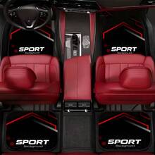4pcs Sport Printed Car Floor Mats - Durable Polyester Carpet Liners, And Practical, Ideal Gift Choice, Long-Lasting, Fit For Trucks, Sedans, SUVs And More - Sport - View 12