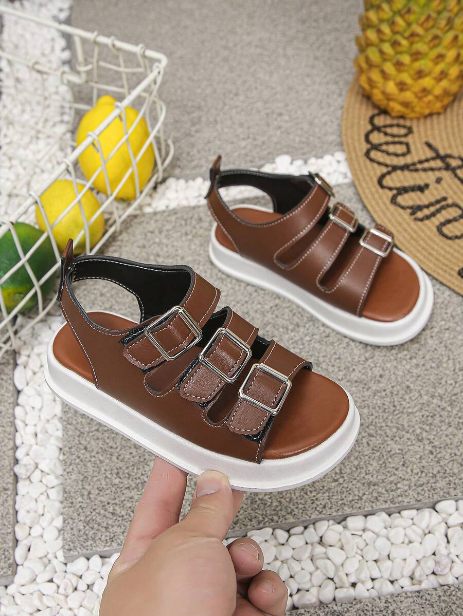 夏季儿童软底凉鞋，沙滩鞋，户外舒适软底防滑凉鞋 - 棕色 - 查看 1