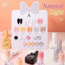 JR 9支/套 15毫升彩色指甲油凝胶，情人节蝴蝶结瓶盖，可卸UV/LED凝胶，送给女孩的美甲礼物 - 彩色 - 查看 6