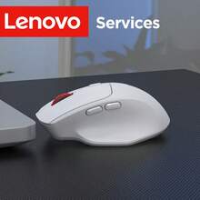 Lenovo Chuột không dây, chuột sạc kép, kết nối 2.4G/Bluetooth, chuột chơi game thiết kế công thái học, chất liệu thân thiện với da, cầm nắm thoải mái, đa năng dùng cho văn phòng, nhà, chơi game, tương thích với nhiều thiết bị, thời lượng pin dài. - trắng - Xem 5