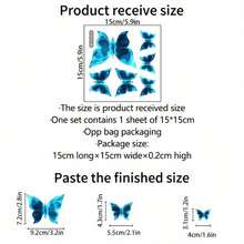 YITAPE Butterfly Wall Stickers Set, Blue Butterflies, Does Not Glow In The Dark, DIY Decoration, Suitable For Kids Girls' Bedroom And Bathroom Decor, Stickers, Wall Stickers, Vinyl Stickers, Home Decor, Spring Decorations, Give Your Home A Fresh Look, Holiday Decor Stickers, Birthday And Graduation Gifts - Blue - View 8
