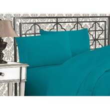 Elegant comfort - Juego de sábanas de 1500 hilos, calidad egipcia, tres líneas, bordadas en tres líneas, más suaves, de calidad hotelera, de 4 piezas, resistentes a las arrugas y a la decoloración(Queen Turquesa) - Multicolor - Ver 1