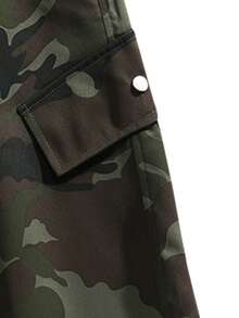 1pc Men's Casual Camo Print Drawstring Waist Wide Leg Shorts - Army Green - View 5