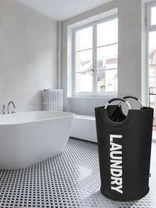 Large Foldable Laundry Basket, Standalone Tall Laundry Hamper, Collapsible Laundry Basket, Suitable For Dorm, Home, Travel (Multiple Colors Available), Oxford Cloth Dirty Clothes Basket, Storage Basket, Aluminum Ring Handled Foldable Storage Bag, Laundry Basket, Bathroom Accessories - Multicolor - View 6