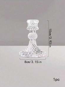 Este Suporte de Vela em Coluna com Padrão de Diamante Transparente pode ser usado para decoração doméstica. Pode ser colocado na mesa de jantar ou na sala de estar como peça decorativa central, e também pode ser usado em casamentos ou como presente. - Multicolorido - Visão 2