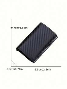 男士信用卡夹 1 件装，带防盗刷，防磁碳纤维材质，RFID 铝合金卡套，多功能大容量钱包，可装银行卡，小型圣诞礼物，零钱包 - 彩色 - 查看 3
