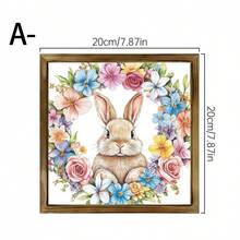 New Easter Bunny Decor, Suitable For Office, Bedroom, Cafe, Farmhouse Style Wall Decoration, With Rabbit Latte Art, Carrots And Easter Eggs - Wood Panel Painting - View 14