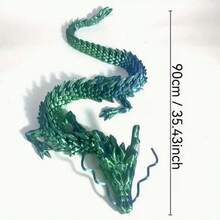 2pcs Chinese Dragon Statues, 35.43 Inches And 23.62 Inches, 3D Printed Movable Joints Design, Flexible Connections, Home & Auto Decor, Desktop Display, Creative Collectible Toys, Holiday Gifts - Multicolor - View 9