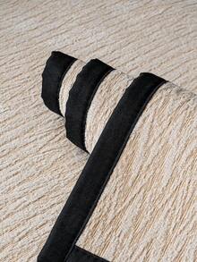 1pc Chenille Striped Sofa Cushion Cover, 1/2/3/4 Seater Sofa Seat Pad, Armrest & Backrest Protector, Non-Slip, Suitable For All Seasons - Beige - View 8