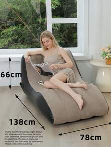 1pc Outdoor Inflatable Plush Sofa, Portable Nap S-Shaped Thick Sofa Lounger For Balcony, Bedroom, Living Room, Comfortable Single Seat. Super Large Inflatable Lounger, Air Sofa Hammock - Portable, Waterproof, Leak-Proof - Suitable For Outdoor Activities - Multicolor - View 3