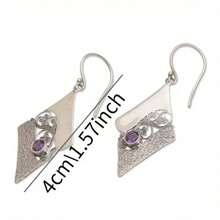 Retro Bohemian Geometric Creative Hollow Pendant Earrings, Fashionable And Elegant Women's Personalized Design Earrings Jewelry Gift - Silver - View 5