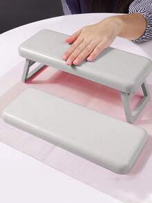 1pc Foldable Nail Hand Rest, Nail Technician Nail Hand Cushion, Manicure Hand Pillow, Foldable, Raised For Nail Lamp, Salon Wrist Support Pillow, Portable Hand Holder, Nail Pillow Armrest, Nail Salon Nail Supplies - White - View 12