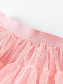 mini bala Girls Tulle Skirt, Sweet Sparkly Princess Puffy Skirt - Pink - View 6