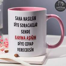 An 11-Ounce Ceramic Mug Featuring The Turkish Phrase "How Are You? I'll Ask My Eyes. You'll Answer With Your Smile." - White Coffee Mug, Dishwasher , Reusable, Ideal Gift For Couples, Perfect For Holidays And Everyday Use. - Multicolor - View 7