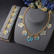 Luxury Dubai Gold Color Necklace Bracelet 21k Gold Plated Saudi Muslim Fashion Zirconia Choker Arab Women Wedding Party Jewelry - Jewelry Sets - View 11