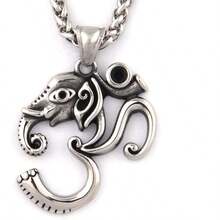 Gungneer Ohm  - Collar de elefante hindú Dios de la fortuna cadena de quilla de acero inoxidable Om joyería regalo hombres mujeres - 28 pulgadas - Ver 3