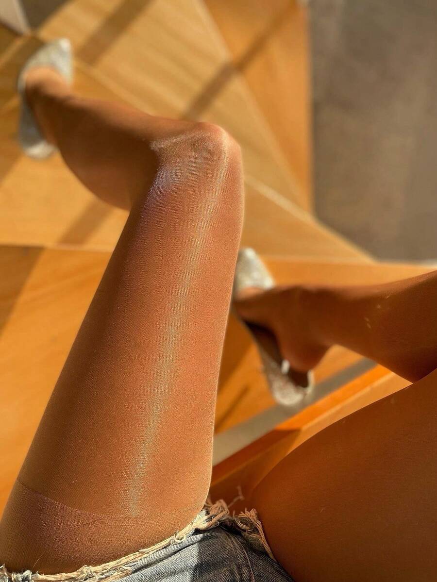 1pc Women's New Floral Print Pantyhose, Ultra-Thin Stockings, Lotus Black, Fashion Clubwear Essential Leggings - Coffee Brown - View 1