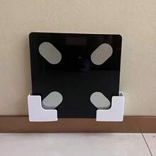 4pcs Wall Mounted Weighing Scale Holder & Storage Rack - Strong Adhesive/No Drilling Installation, Space-Saving Ultra-Thin Plastic Design, Suitable For Bathroom, Home Gym, Body Fat Scale & Other Fitness Equipment - Compatible With Smart Scales, Durable - Multicolor - View 2
