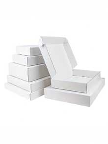 8 hộp giấy carton sóng màu trắng, kích thước 7.5 inch x 4 inch x 1 inch, thích hợp cho việc đóng gói thư có khóa của doanh nghiệp nhỏ, hộp quà bằng giấy để gửi quà tặng. - trắng - Xem 5