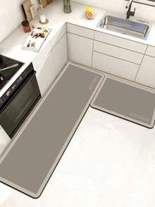 【热销!!!】1 件装软橡胶厨房地垫,3.5 毫米厚,卡其色字母图案,奢华简约现代风格吸水厨房地垫地毯,可自行裁剪以适应厨房尺寸,表面织物材质,中间海绵层,底部橡胶层,适用于厨房地毯、厨房装饰、婚礼装饰、家居装饰、浴室地垫、玄关地垫、洗衣房地垫、走廊地毯、客厅地垫等。 - 彩色 - 查看 11